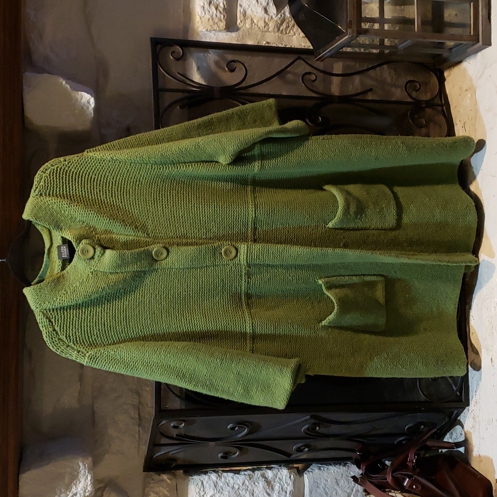Eileen Fisher Woman 100% merino wool sweater coat 3X